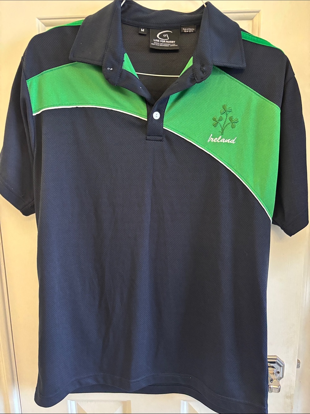 Live for Rugby Ireland Polo Shirt - Navy & Green